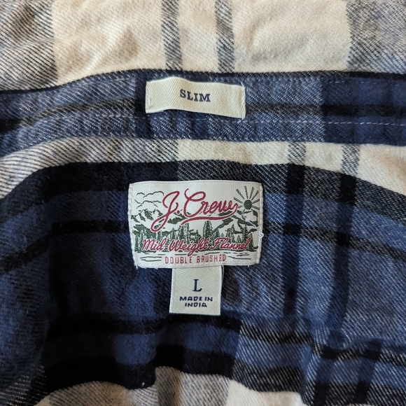 J.Crew Flannel shirt (blue, cream) - Picture 4 of 5